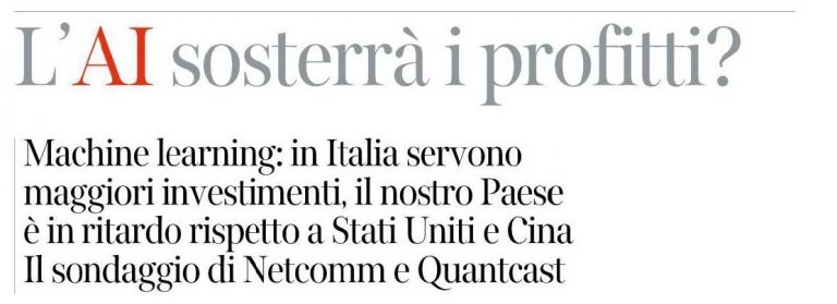 Scopri di più sull'articolo L’AI sosterrà i Profitti? – Intervista su “Corriere Innovazione”