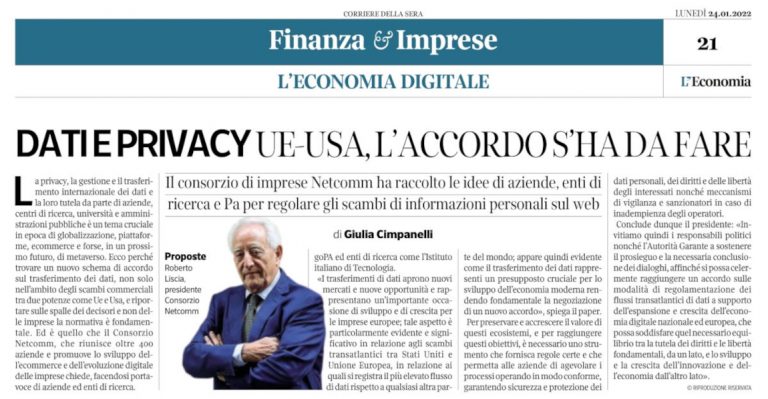 Scopri di più sull'articolo Dati e Privacy UE-USA, l’accordo s’ha da fare